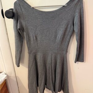 American Apparel Gray Fit and Flare Scoop Neck Dress